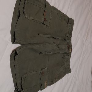 True Religion army green shorts